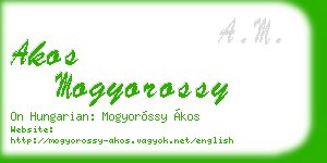 akos mogyorossy business card